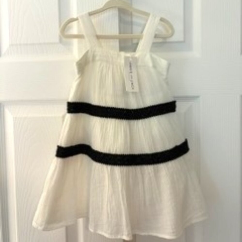 White with Black Lace Trim